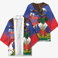 Haiti Flag Day Kimono Haitian Blood American Heart Eagle With Flag