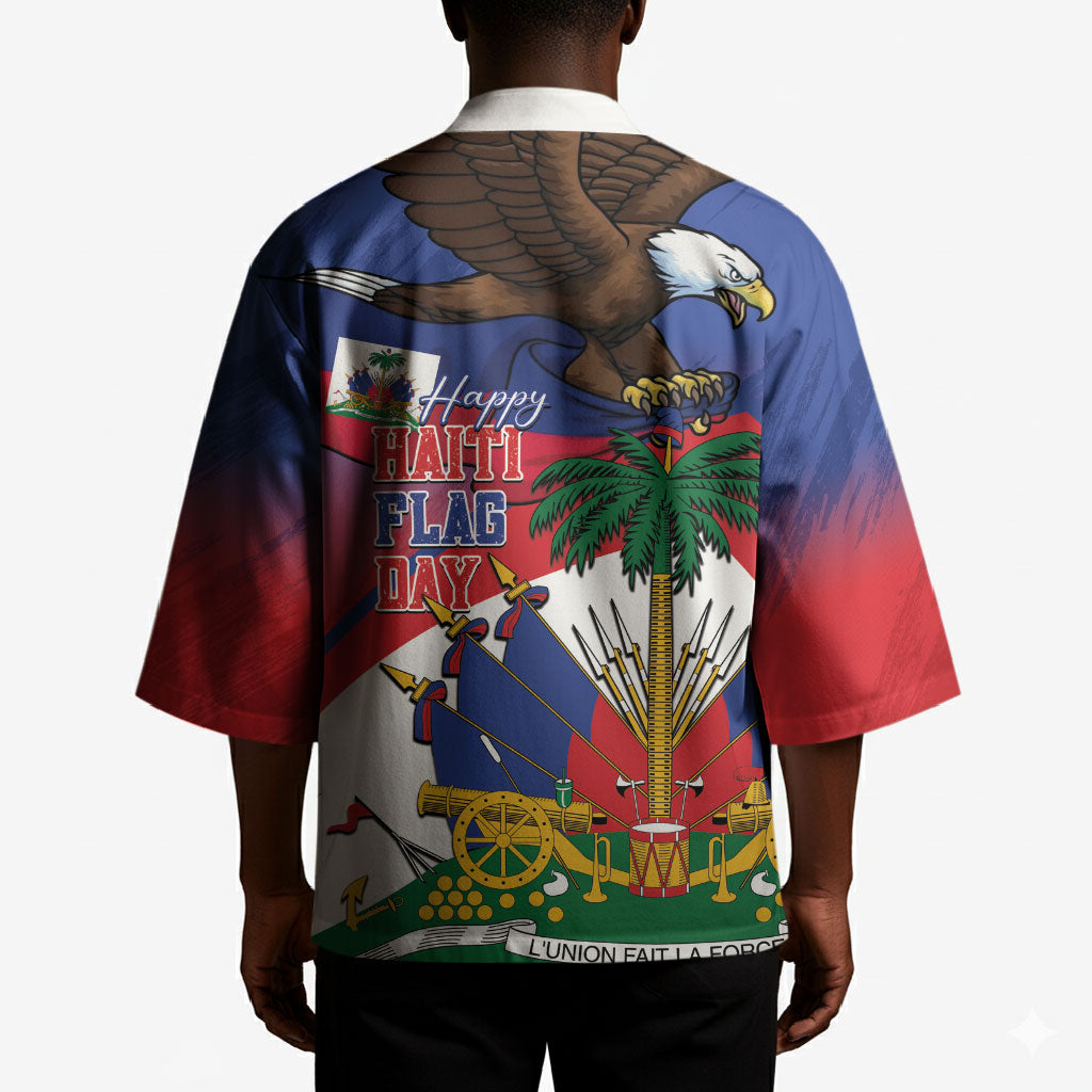 Haiti Flag Day Kimono Haitian Blood American Heart Eagle With Flag