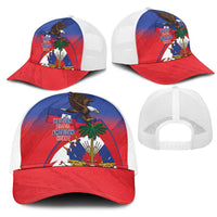 Haiti Flag Day Mesh Trucker Cap Haitian Blood American Heart Eagle With Flag