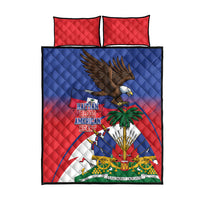 Haiti Flag Day Quilt Bed Set Haitian Blood American Heart Eagle With Flag