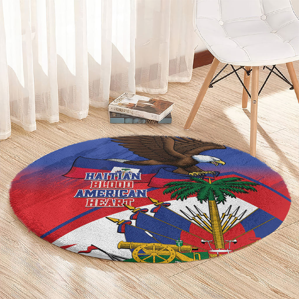 Haiti Flag Day Round Carpet Haitian Blood American Heart Eagle With Flag