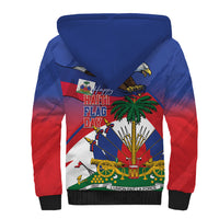 Haiti Flag Day Sherpa Hoodie Haitian Blood American Heart Eagle With Flag