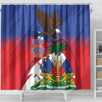 Haiti Flag Day Shower Curtain Haitian Blood American Heart Eagle With Flag