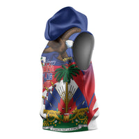 Haiti Flag Day Sleeveless Hoodie Haitian Blood American Heart Eagle With Flag