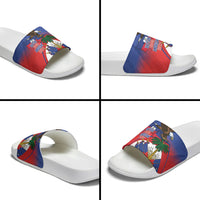 Haiti Flag Day Slide Sandals Haitian Blood American Heart Eagle With Flag