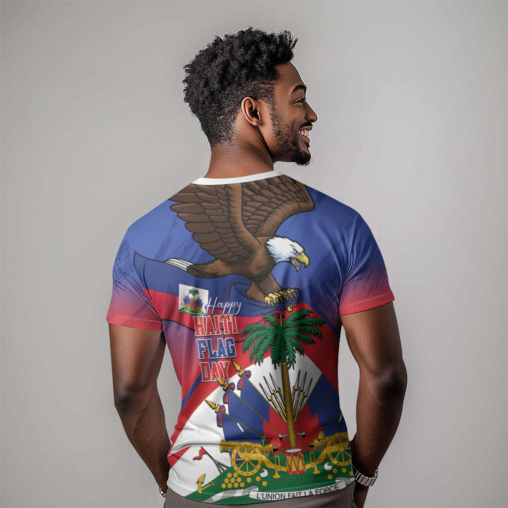 Haiti Flag Day T shirt Haitian Blood American Heart Eagle With Flag