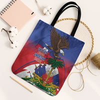 Haiti Flag Day Tote Bag Haitian Blood American Heart Eagle With Flag