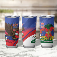 Haiti Flag Day Tumbler Cup Haitian Blood American Heart Eagle With Flag