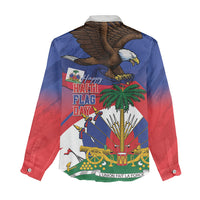 Haiti Flag Day Women Casual Shirt Haitian Blood American Heart Eagle With Flag