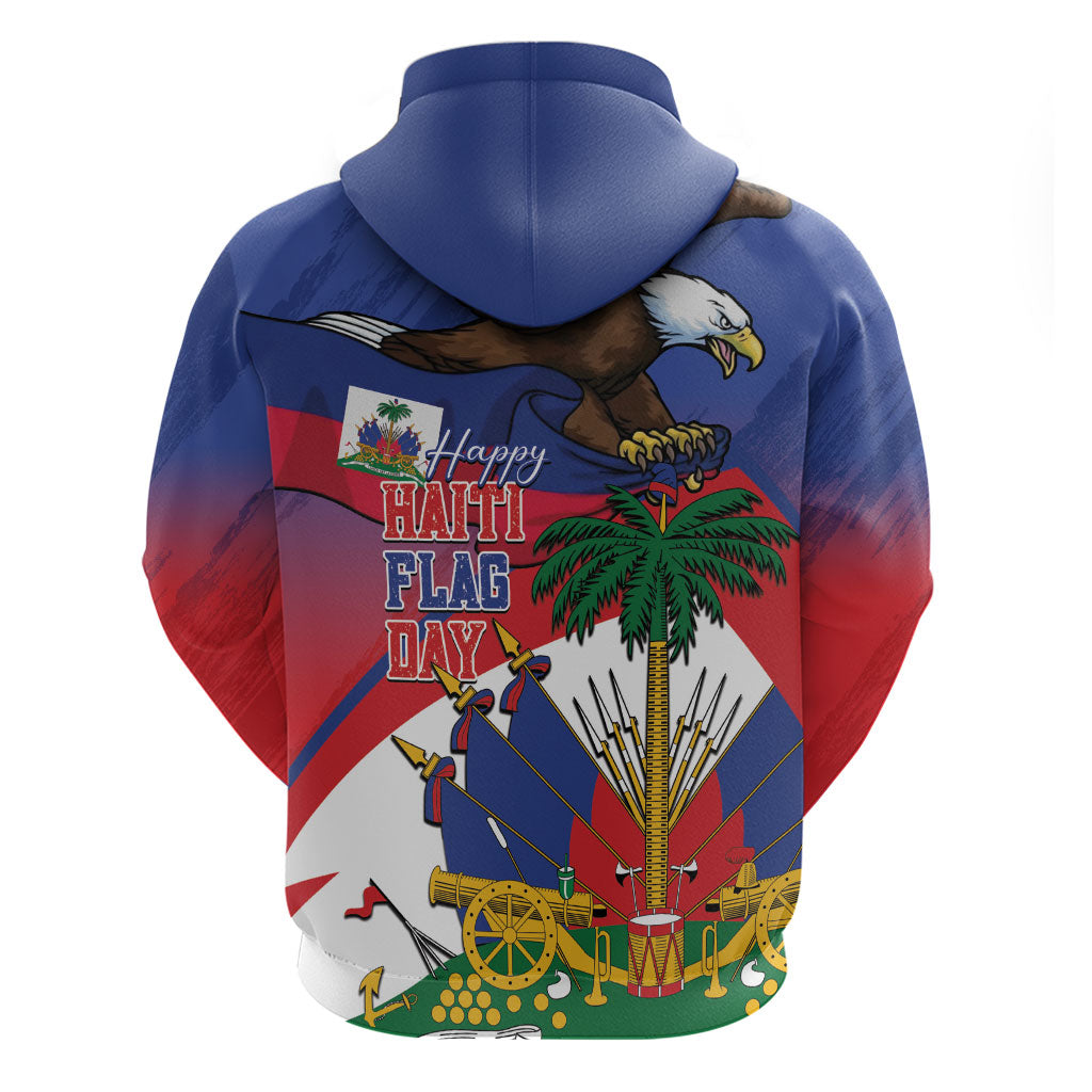 Haiti Flag Day Zip Hoodie Haitian Blood American Heart Eagle With Flag