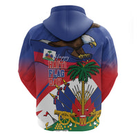 Haiti Flag Day Zip Hoodie Haitian Blood American Heart Eagle With Flag