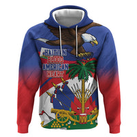 Haiti Flag Day Zip Hoodie Haitian Blood American Heart Eagle With Flag
