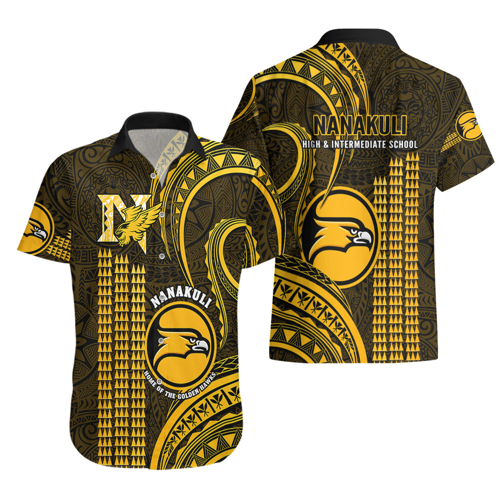 Hawaii Nanakuli High And Intermediate School Hawaiian Shirt Polynesian Kakau Pattern - Wonder Print Shop