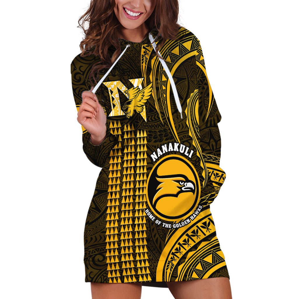 Hawaii Nanakuli High And Intermediate School Hoodie Dress Polynesian Kakau Pattern - Wonder Print Shop