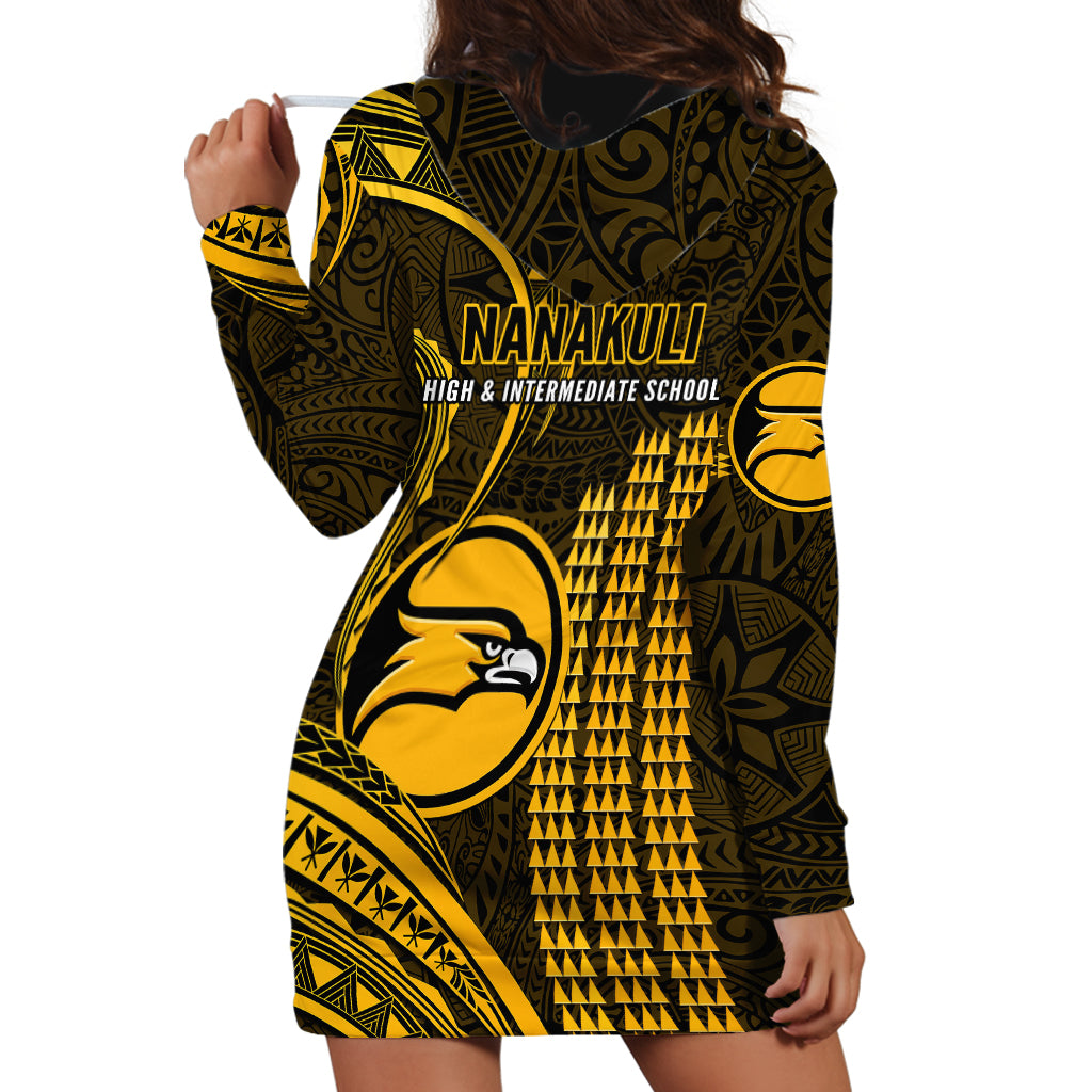 Hawaii Nanakuli High And Intermediate School Hoodie Dress Polynesian Kakau Pattern - Wonder Print Shop