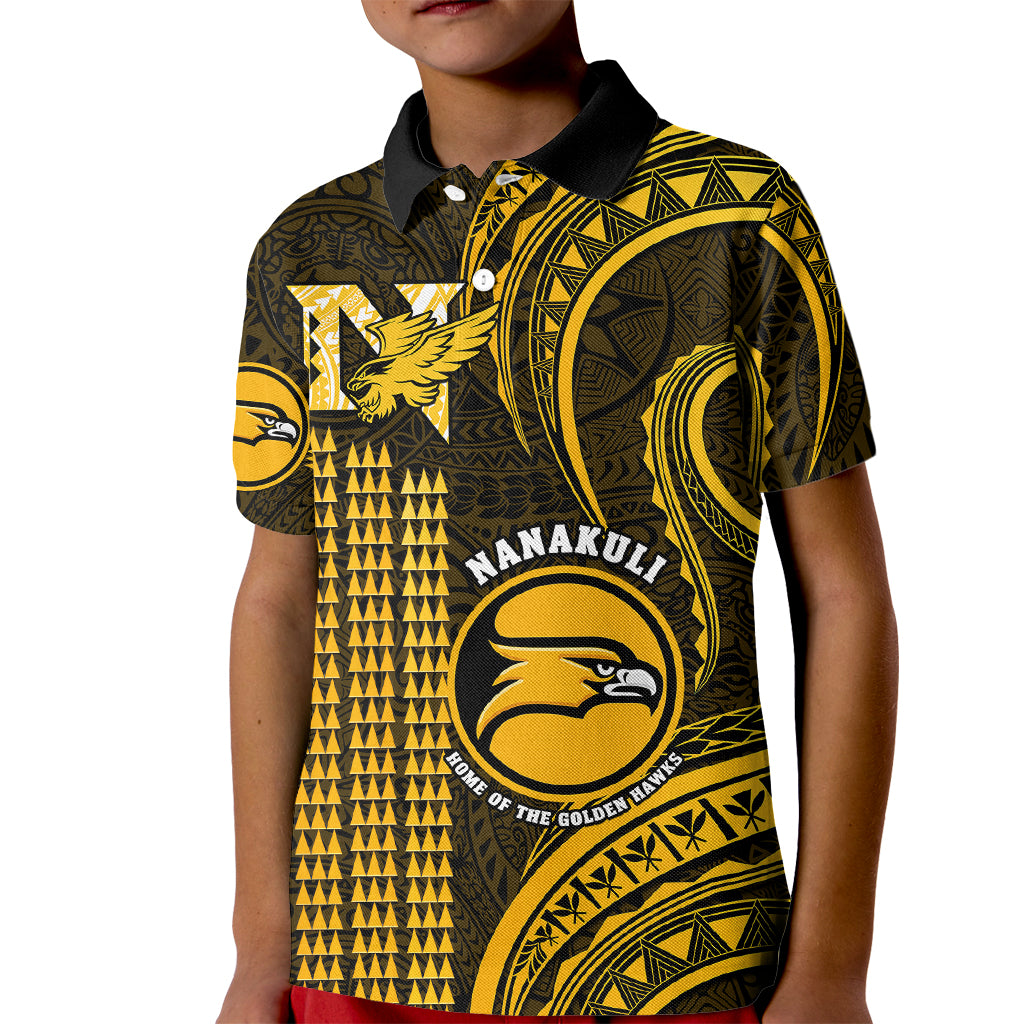 Hawaii Nanakuli High And Intermediate School Kid Polo Shirt Polynesian Kakau Pattern - Wonder Print Shop
