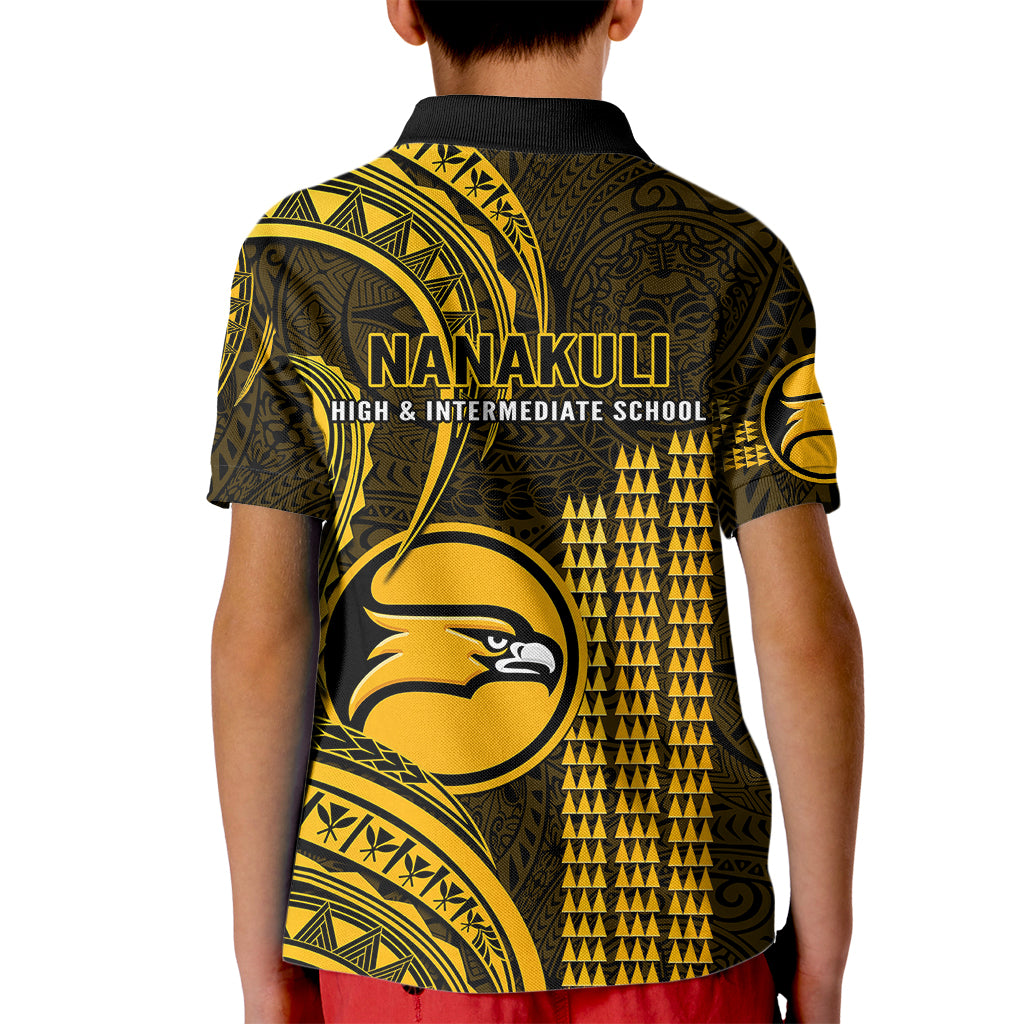 Hawaii Nanakuli High And Intermediate School Kid Polo Shirt Polynesian Kakau Pattern - Wonder Print Shop