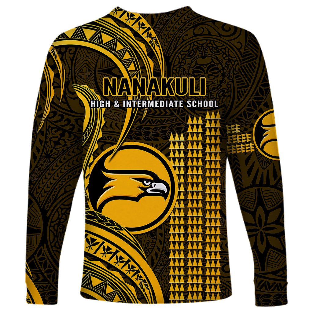 Hawaii Nanakuli High And Intermediate School Long Sleeve Shirt Polynesian Kakau Pattern - Wonder Print Shop