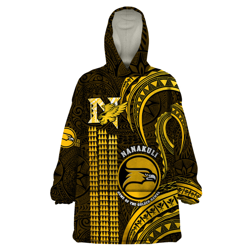 Hawaii Nanakuli High And Intermediate School Wearable Blanket Hoodie Polynesian Kakau Pattern - Wonder Print Shop