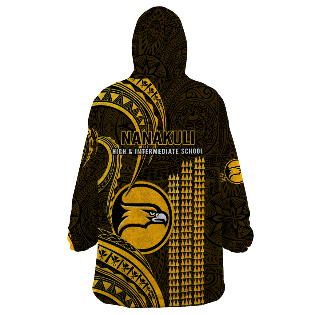 Hawaii Nanakuli High And Intermediate School Wearable Blanket Hoodie Polynesian Kakau Pattern - Wonder Print Shop