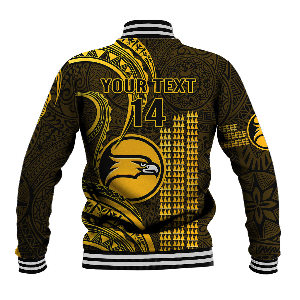 Personalised Hawaii Nanakuli High And Intermediate School Baseball Jacket Polynesian Kakau Pattern - Wonder Print Shop
