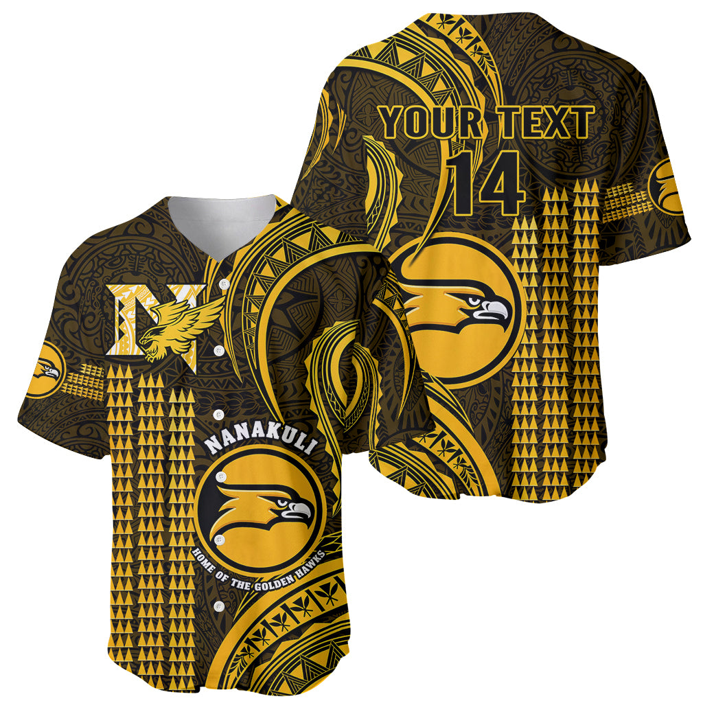 Personalised Hawaii Nanakuli High And Intermediate School Baseball Jersey Polynesian Kakau Pattern - Wonder Print Shop