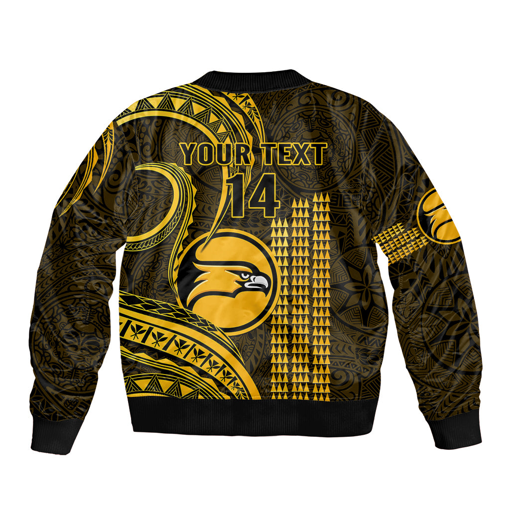 Personalised Hawaii Nanakuli High And Intermediate School Bomber Jacket Polynesian Kakau Pattern - Wonder Print Shop