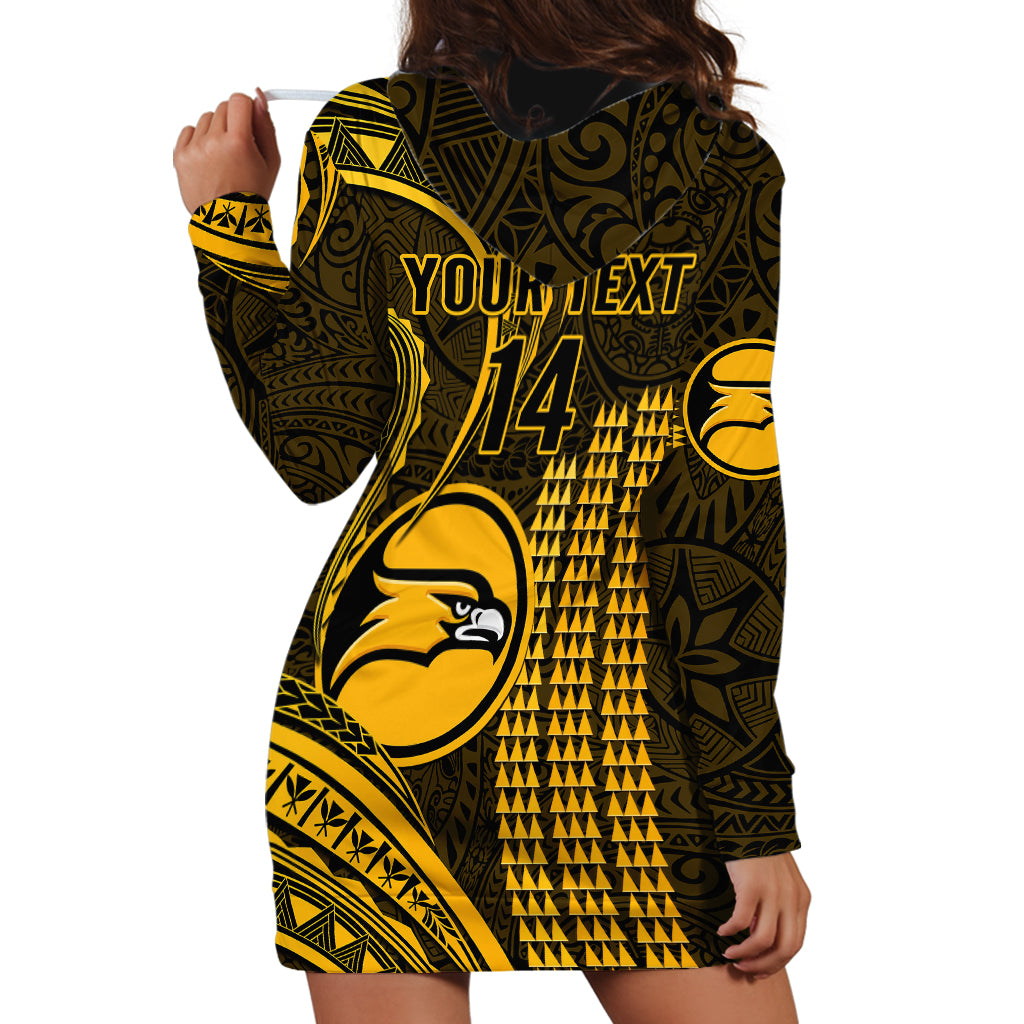Personalised Hawaii Nanakuli High And Intermediate School Hoodie Dress Polynesian Kakau Pattern - Wonder Print Shop