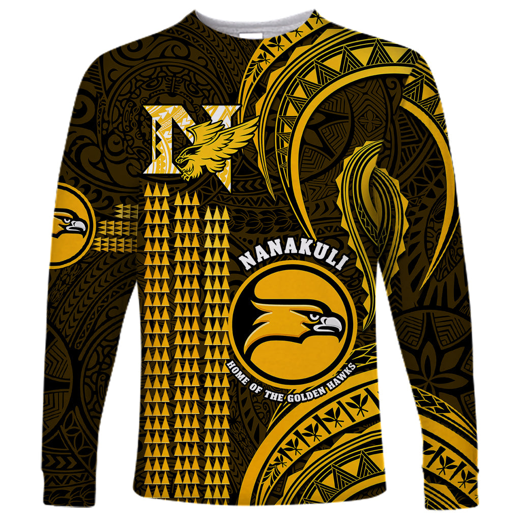 Personalised Hawaii Nanakuli High And Intermediate School Long Sleeve Shirt Polynesian Kakau Pattern - Wonder Print Shop