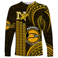 Personalised Hawaii Nanakuli High And Intermediate School Long Sleeve Shirt Polynesian Kakau Pattern - Wonder Print Shop