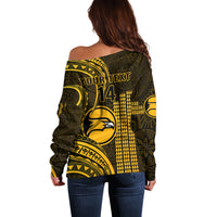 Personalised Hawaii Nanakuli High And Intermediate School Off Shoulder Sweater Polynesian Kakau Pattern - Wonder Print Shop