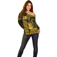 Personalised Hawaii Nanakuli High And Intermediate School Off Shoulder Sweater Polynesian Kakau Pattern - Wonder Print Shop