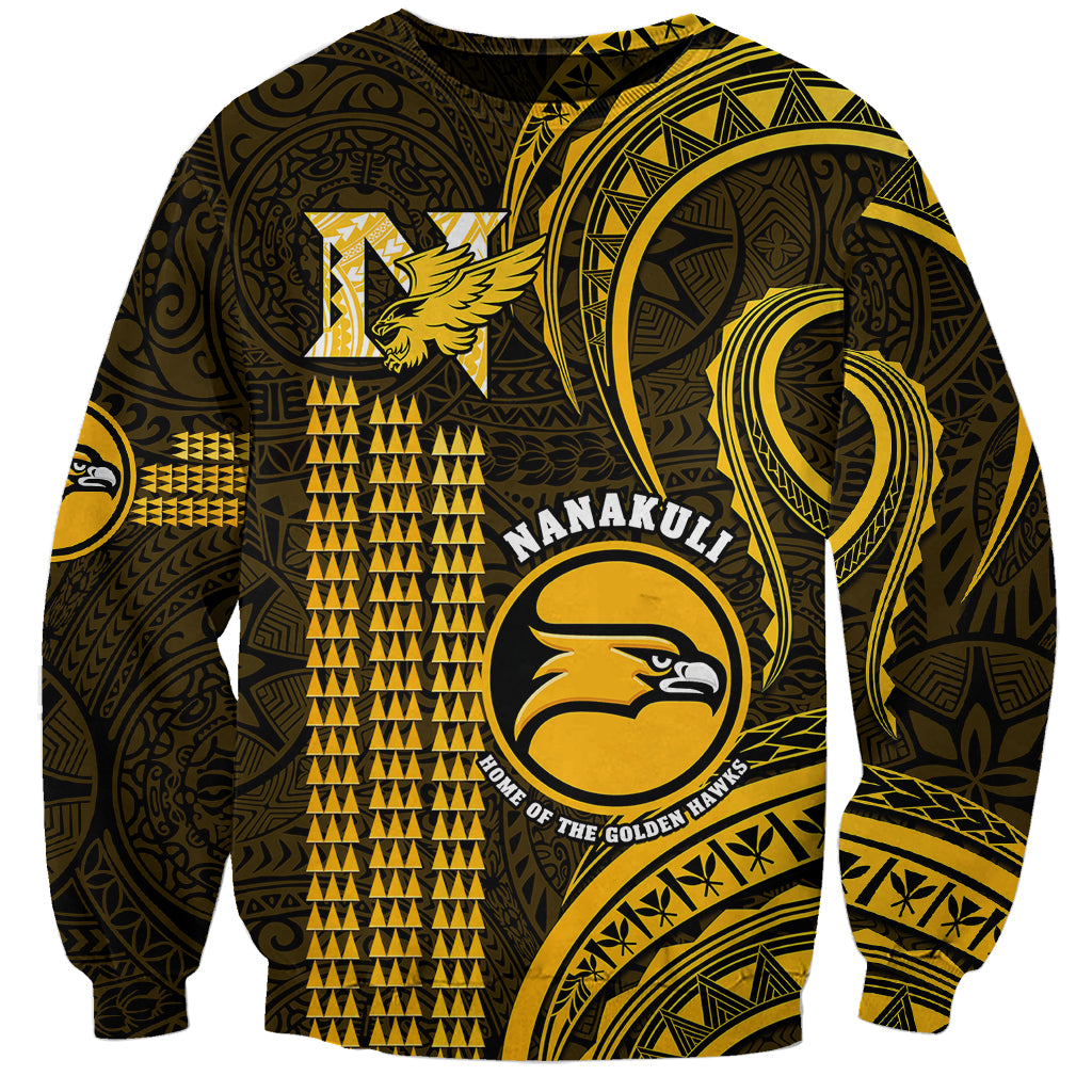 Personalised Hawaii Nanakuli High And Intermediate School Sweatshirt Polynesian Kakau Pattern - Wonder Print Shop