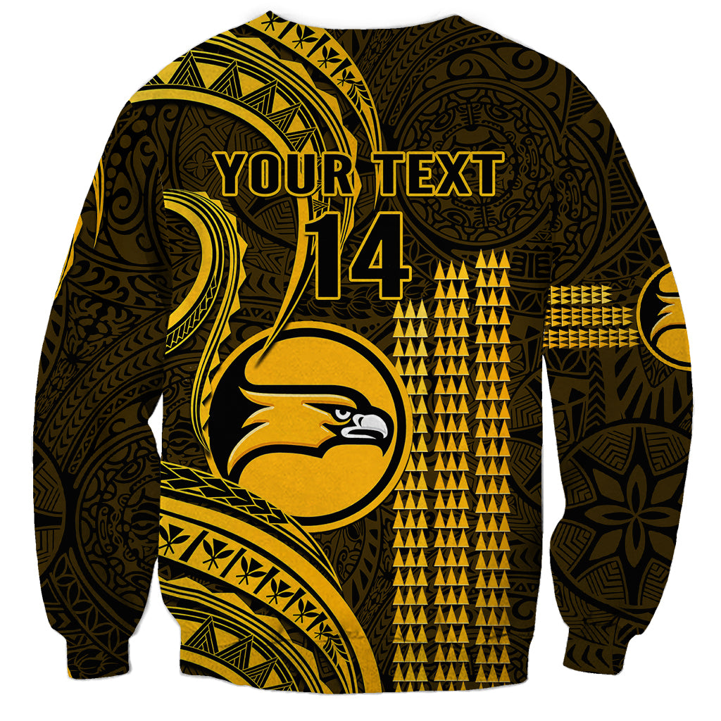 Personalised Hawaii Nanakuli High And Intermediate School Sweatshirt Polynesian Kakau Pattern - Wonder Print Shop