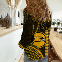 Personalised Hawaii Nanakuli High And Intermediate School Women Casual Shirt Polynesian Kakau Pattern - Wonder Print Shop