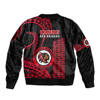 Hawaii Kahuku High And Intermediate School Bomber Jacket Red Raiders Kakau Pattern - Wonder Print Shop