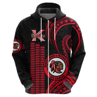 Hawaii Kahuku High And Intermediate School Hoodie Red Raiders Kakau Pattern - Wonder Print Shop