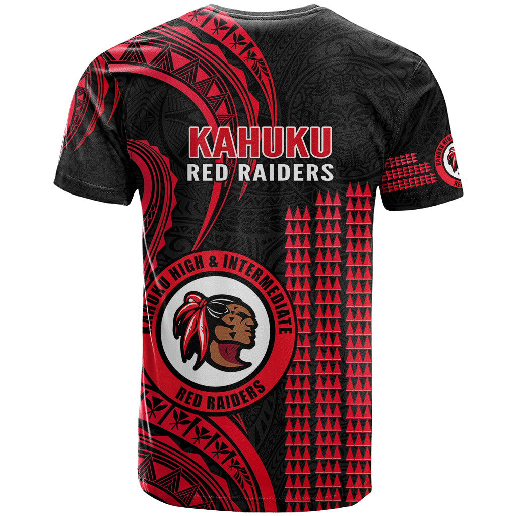 Hawaii Kahuku High And Intermediate School T Shirt Red Raiders Kakau Pattern - Wonder Print Shop