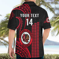 Personalised Hawaii Kahuku High And Intermediate School Hawaiian Shirt Red Raiders Kakau Pattern - Wonder Print Shop