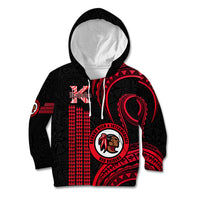 Personalised Hawaii Kahuku High And Intermediate School Kid Hoodie Red Raiders Kakau Pattern - Wonder Print Shop