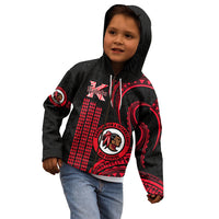 Personalised Hawaii Kahuku High And Intermediate School Kid Hoodie Red Raiders Kakau Pattern - Wonder Print Shop
