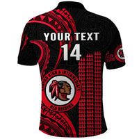 Personalised Hawaii Kahuku High And Intermediate School Polo Shirt Red Raiders Kakau Pattern - Wonder Print Shop