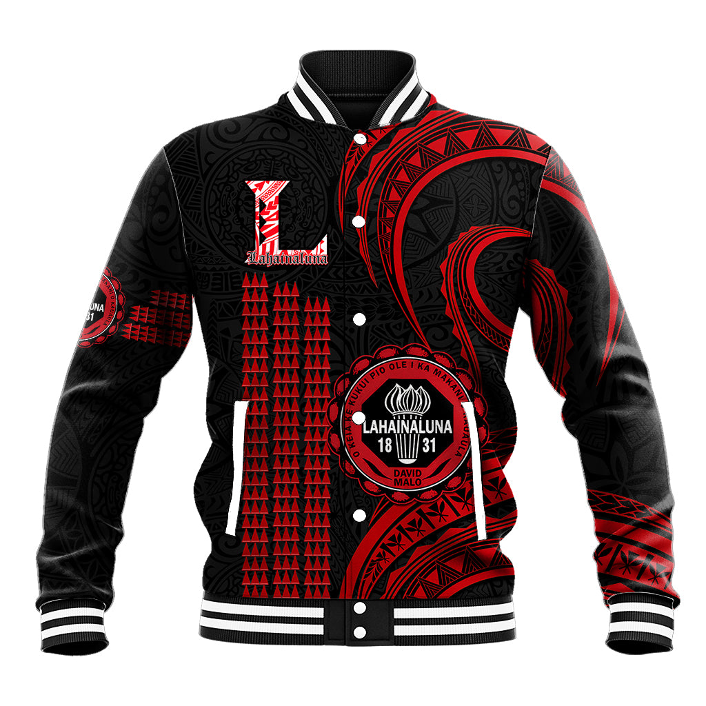 Hawaii Lahainaluna High School Baseball Jacket Polynesian Kakau Pattern - Wonder Print Shop