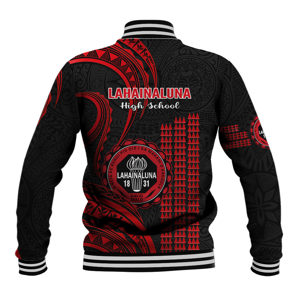 Hawaii Lahainaluna High School Baseball Jacket Polynesian Kakau Pattern - Wonder Print Shop