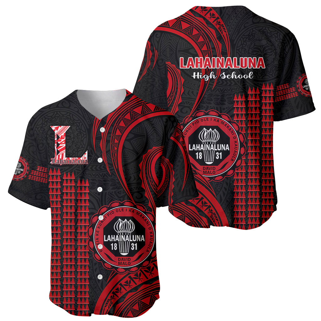 Hawaii Lahainaluna High School Baseball Jersey Polynesian Kakau Pattern - Wonder Print Shop