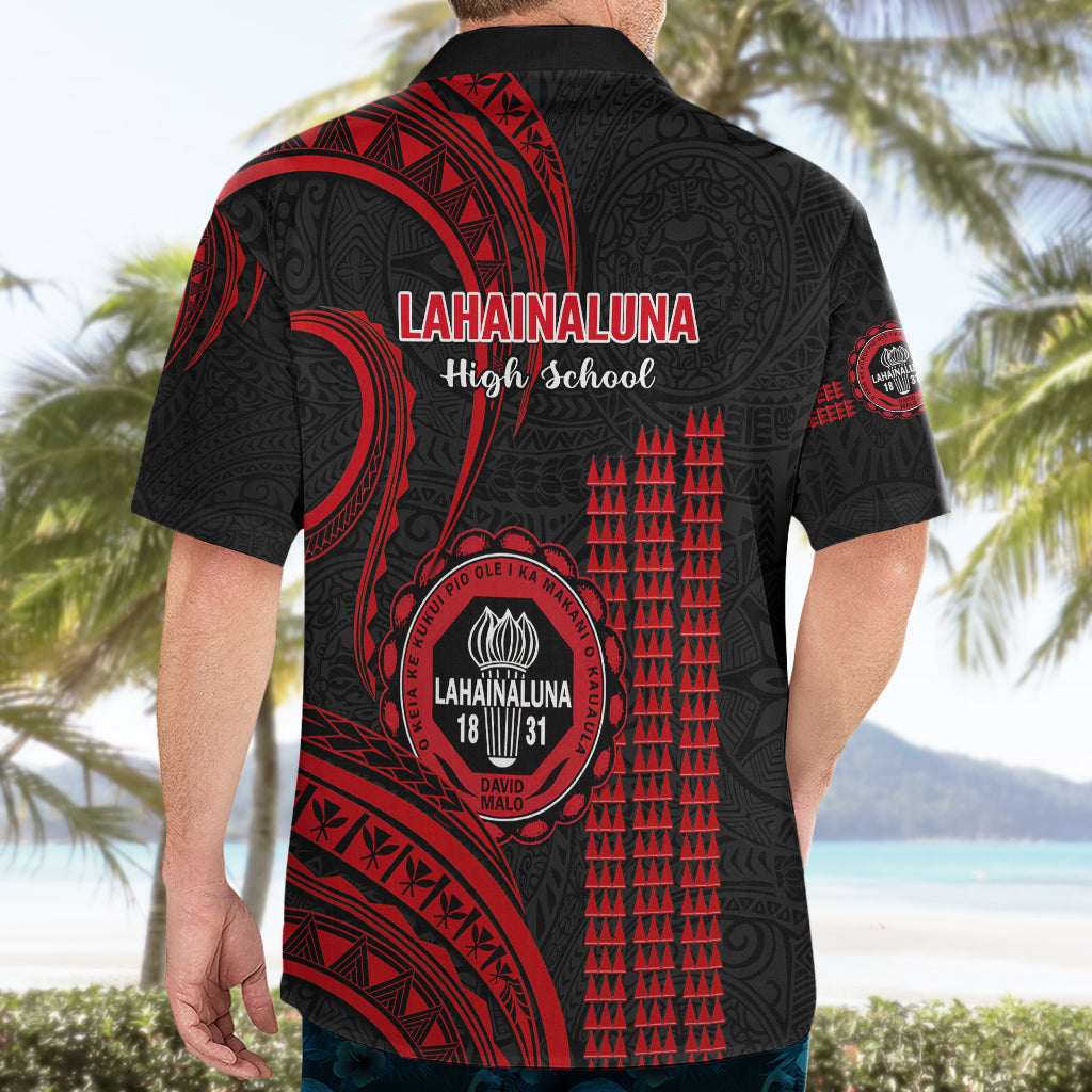 Hawaii Lahainaluna High School Hawaiian Shirt Polynesian Kakau Pattern - Wonder Print Shop