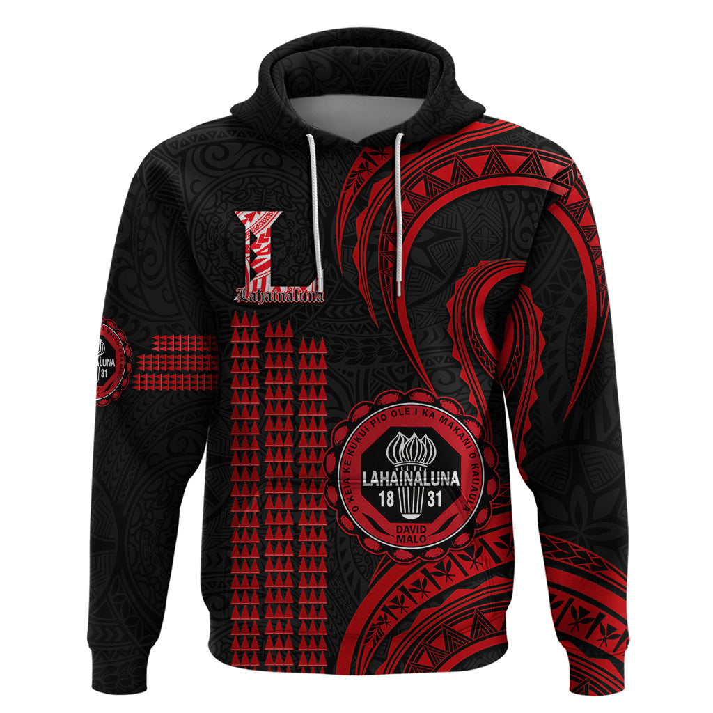 Hawaii Lahainaluna High School Hoodie Polynesian Kakau Pattern - Wonder Print Shop