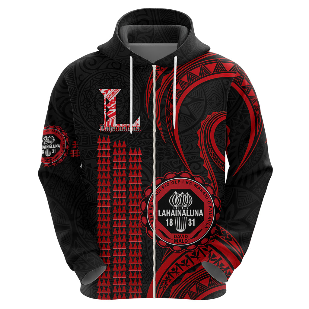 Hawaii Lahainaluna High School Hoodie Polynesian Kakau Pattern - Wonder Print Shop