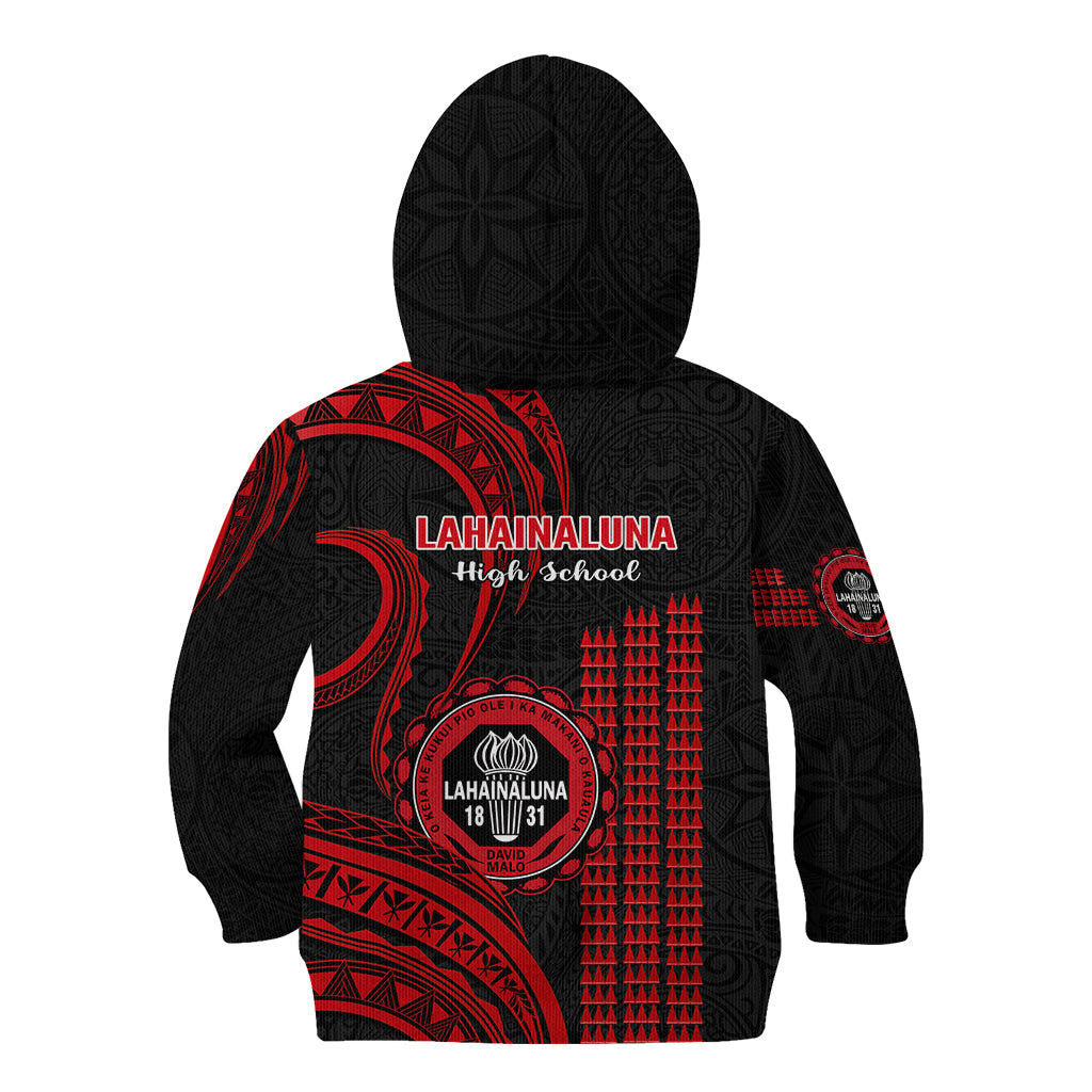 Hawaii Lahainaluna High School Kid Hoodie Polynesian Kakau Pattern - Wonder Print Shop