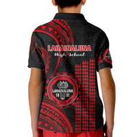 Hawaii Lahainaluna High School Kid Polo Shirt Polynesian Kakau Pattern - Wonder Print Shop
